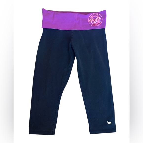 Y2K VS PINK Fold Over Cropped Leggings! - Picture 1 of 6